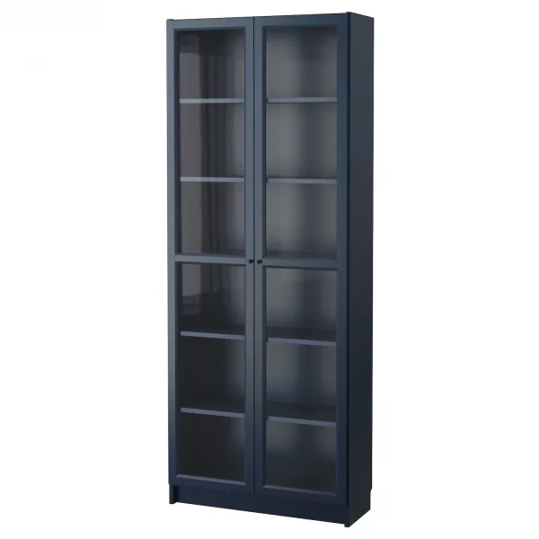 billy bookcase with glass doors dark blue 0429309 pe584188 s5 1
