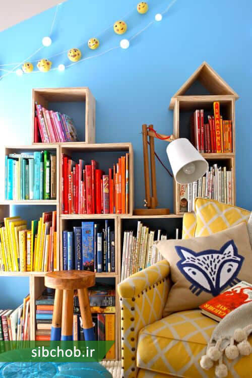 ایده کتابخانه برای اتاق کودک